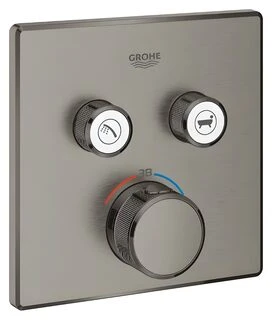 Grohe „SmartControl“ dušo termostato paviršinio montavimo dalis, su 2 išleidimo angomis, šlifuoto kieto grafito spalvos