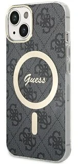 Guess GUHMP15MH4STK iPhone 15 Plus / 14 Plus 6.7″ juodos spalvos kietas dėklas 4G MagSafe