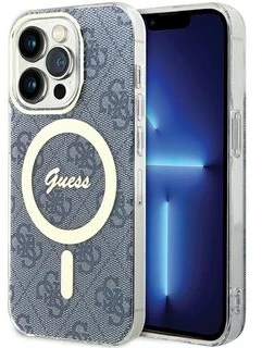Guess GUHMP15LH4STB iPhone 15 Pro 6.1″ mėlynas kietas dėklas IML 4G MagSafe