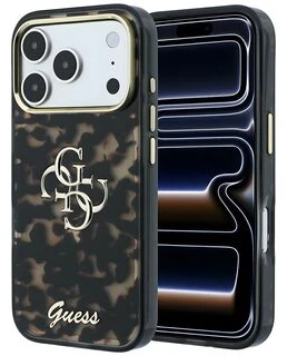 Dėklas Guess IML 4G Script Metal Case for iPhone 17 Pro Max / 18 Pro Max - Juoda ir Ruda