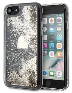 Guess GUOHCI8GLHFLGO iPhone 7/8/SE 2020/SE 2022 auksinis kietas dėklas Glitter Charms