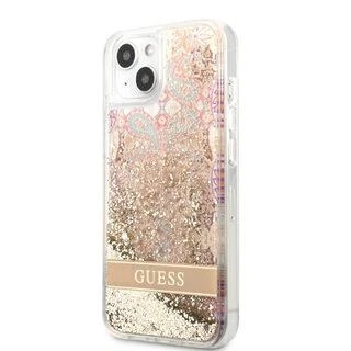Dėklas GUESS GUHCP13SLFLSD IPHONE 13 MINI 5.4 "GOLD/GOLD HARDCASE PAISLEY LIQUID GLITTER
