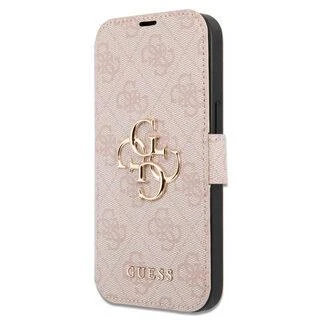 Dėklas Guess GUBKP13X4GMGPI Apple iPhone 13 Pro Max 6,7″ rožinės spalvos book 4G Big Metal Logo