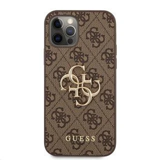 Dėklas Guess GUHCP12M4GMGBR skirtas Apple iPhone 12/12 Pro 6.1", rudas