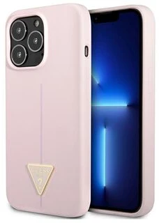 Guess GUHCP13XSLTGU iPhone 13 Pro Max 6,7″ violetinis kietas silikoninis dėklas Triangle