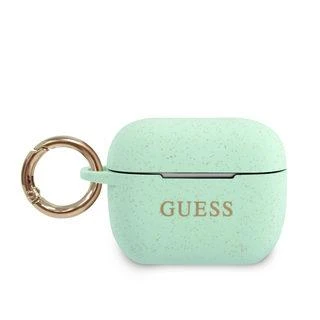 Guess GUACAPSILGLGN AirPods Pro dėklas žalios spalvos Silicone Glitter