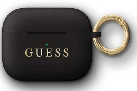 „Guess Ring“ silikoninis dėklas, skirtas „AirPods Pro“ – juodas ir auksinis