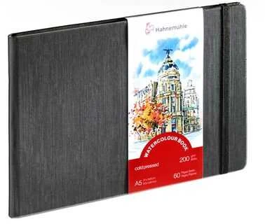 Hahnemühle akvarelės albumas A5 peizažo formatas 60 puslapių 200 g