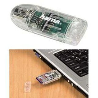 Hama USB 2.0 kortelių skaitytuvas 8in1 SD/Micro SD skaidrus 91092