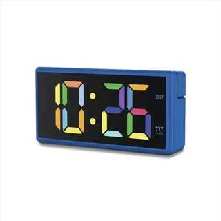 Hama Ibiza Digitālais Modinātājs Ar Multikoloru LCD Displeju USB Lādēšana Zils