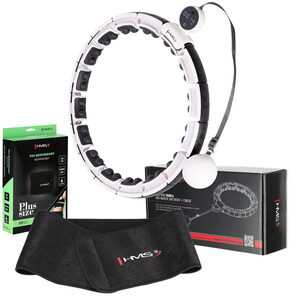 HMS Rinkinys HULA HOP MAGNETYCZNY Baltas HHM16 Z LICZNIKIEM + PAS BR163 Juodas PLUS SIZE