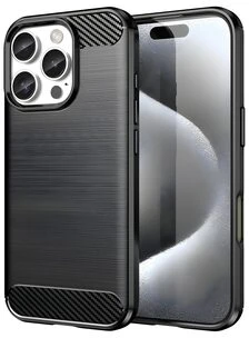 Hurtel Carbon iPhone 16 Pro – telefono dėklas, juodos spalvos