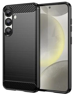 Hurtel Lankstus silikoninis Carbon dėklas, skirtas Xiaomi Poco X7 – juodos spalvos
