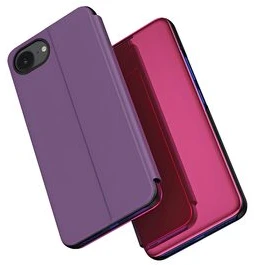 Hurtel skaidrus View dėklas skirtas iPhone 16e atverčiamas dėklas – rožinės spalvos