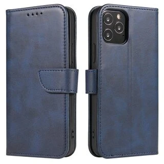 Hurtel magnetinis elegantiškas „flip cover“ dėklas su stovo funkcija, skirtas „Xiaomi Redmi Note 11 Pro+ 5G (China)“ / „11 Pro 5G (China)“ / „Mi11i HyperCharge“ / „POCO X4 NFC“, mėlynos spalvos