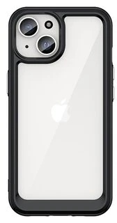 Hurtel Sustiprintas su lanksčiu rėmeliu iPhone 15 Plus Outer Space – dėklas telefonui juodos spalvos