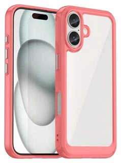 Hurtel „Outer Space“ gelinis dėklas iPhone 16 – dėklas telefonui, raudonos spalvos