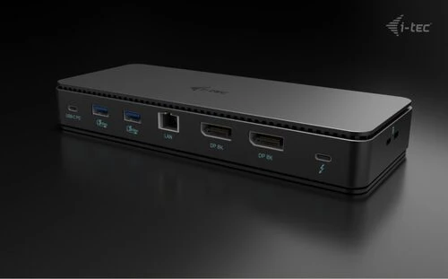 I-TEC Thunderbolt 4 2x Ekranas Dock Generation 3 7x USB + jo 1x TB4 2.5GLAN PD 92W 1m TB4 Kabelis SD/TF kortelių skaitytuvas 3,5 mm garso