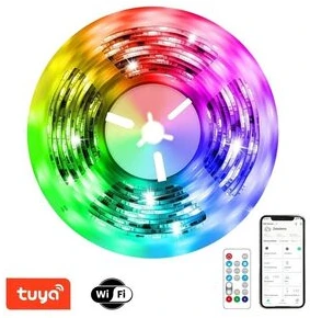 IMMAX NEO LITE SMART LED juosta / 18 W / Wi-Fi / IP65 / RGB / reguliuojamo ryškumo / Beacon / DO / 5 m / TUYA