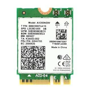 Intel AX200 Wi-Fi modulis atvirame vaizde
