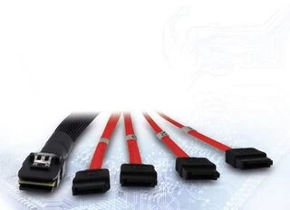 Inter-Tech SFF 8087 - SATA x4, 1m, Raudona (88885301)