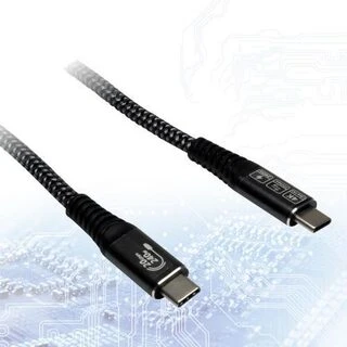 Kabelis USB TreQ Inter-Tech Kabelis AC USB-C 3.2 Gen 2x2, 240W - 1,5m