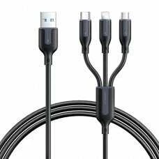 Daugiafunkcis USB kabelis Joyroom S-1T3018A18 3w1 / 3.5A / 0.3m (juodas)