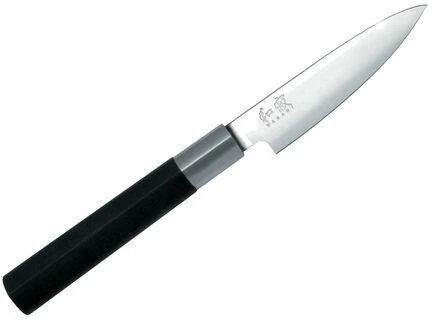Japoniško plieno šefo peilis KAI Wasabi DM6710P, 10 cm ašmenys, juodas