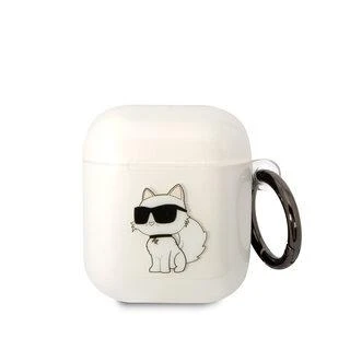 Karl Lagerfeld KLA2HNCHTCT Airpods 1/2 dėklas skaidrus Ikonik Choupette