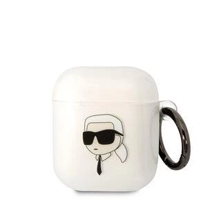 Karl Lagerfeld KLA2HNIKTCT AirPods 1/2 dėklas skaidrus Karl`s Head
