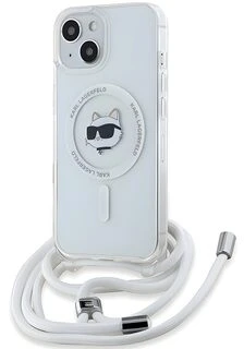 Karl Lagerfeld KLHMP13MHCCHNT iPhone 13/ 14 / 15 6.1″ kietas dėklas skaidrus IML Choupette Head & Cord
