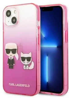 Karl Lagerfeld KLHCP13STGKCP iPhone 13 mini 5,4″ kietas dėklas rožinės spalvos Gradient Ikonik Karl & Choupett