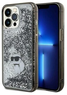 Karl Lagerfeld KLHCP13XLKCNSK iPhone 13 Pro Max 6.7″ skaidrus kietas dėklas Liquid Glitter Choupette