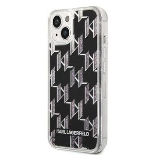 Karl Lagerfeld KLHCP14SLMNMK Apple iPhone 14/ 15 / 13 6,1″ kietas dėklas juodos spalvos Liquid Glitter Monogram