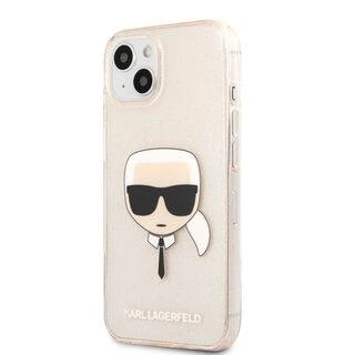 Dėklas Karl Lagerfeld KLHCP13SKHTUGLGO HARDCASE GLITTER KARL'S HEAD IPHONE 13 MINI GOLD