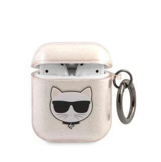 Karl Lagerfeld KLA2UCHGD AirPods dėklas aukso spalvos Glitter Choupette