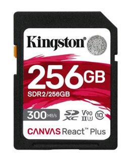 Atminties kortelė KINGSTON 256GB Canvas React Plus SDXC UHS-II 300R/260W U3 V90, skirtas Full HD/4K/8K