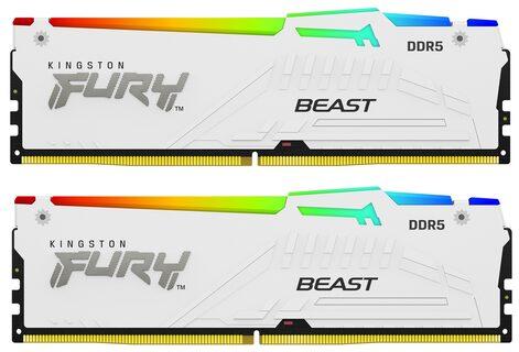 RAM „Kingston Technology FURY Beast“ 32 GB 6000 MT/s DDR5 CL36 DIMM atmintis (2 vnt. rinkinys) Baltas RGB EXPO