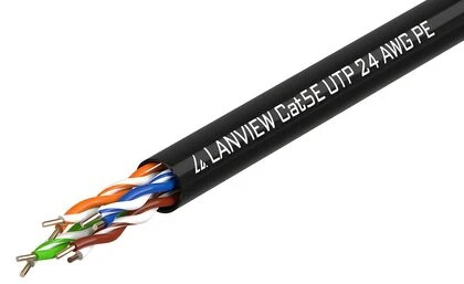 Lanview tinklo montavimo kabelis, Cat.5e, U/UTP, PE, juodas, 305 m (LVN122149)