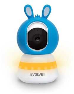 „EVOLVEO Baby Monitorius N5“, vaizdo kūdikių stebėjimo rinkinys su 360° stebėjimu, dvipusiu ryšiu ir lopšinėmis, mėlynas