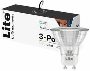 Lite Bulb Moments Lite Bulb Moments Smart Bulb, GU10, 4,5W taškinė lemputė, RGB + W2700K, 3 pakuotės