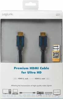 „Logilink“ | Aukščiausios kokybės HDMI kabelis, skirtas „Ultra HD“ | CHB005 | HDMI kištukas (A tipo) | HDMI kištukas (A tipo) | HDMI į HDMI | 3 m