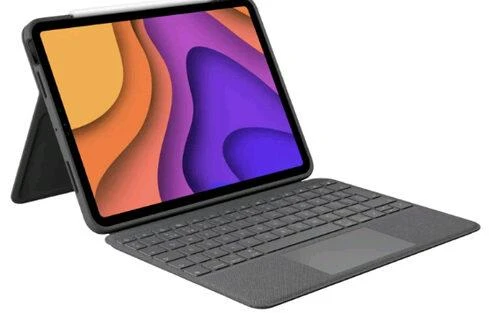 Planšetinio kompiuterio dėklas Logitech Rugged Folio, Anglų kalba (JK), C tipo USB, Pilkos spalvos aprašymas - Prekės nuotrauka