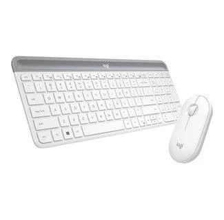 Logitech MK470 Slim Wireless Combo, belaidė klaviatūra ir pelė, DE išdėstymas, Balta