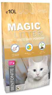 Placek Kačių kraikas – „Magic Litter Bentonite Ultra Baltas“ kūdikių pudra, 10 l.