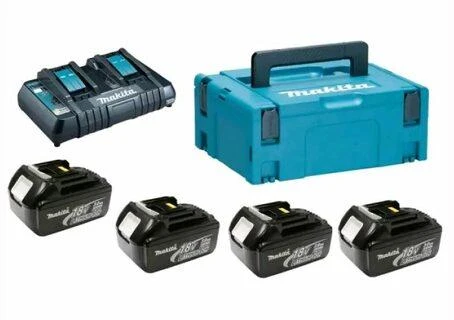 Makita Akumuliatorių ir dvigubo kroviklio komplektas LXT® 198091-4 18V • BL1860B x4 • DC18RD • LXT®
