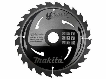 Makita T.C.T. pjūklas M-FORCE 210X2.3X30mm 15° T24 B-08078 T.C.T • 210 x30 mm • T24 • 15° • Medienai