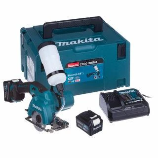 MAKITA KERAMINIS / STIKLINIS diskinis pjūklas 10,8 V 2 x 4,0 Ah LI-ION 85 mm 25,5 / 16,5 mm MAKPAC CC301DSMJ