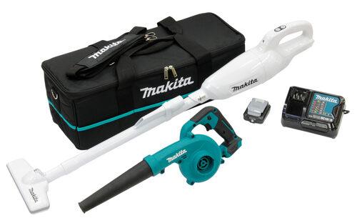 MAKITA RINKINYS 12V pūstuvas UB100D + DULKIŲ SIurblys CL108FD 1x2,0Ah KREPŠELIS CLX245SAX1