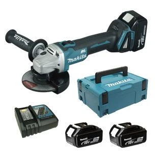 MAKITA KAMPINIS ŠLIFULĖLIS 18V‐125mm 3 x 5.0Ah LI-ION BEŠEPEČIŲ DĖKLAS MAKPAC DGA504RT3J